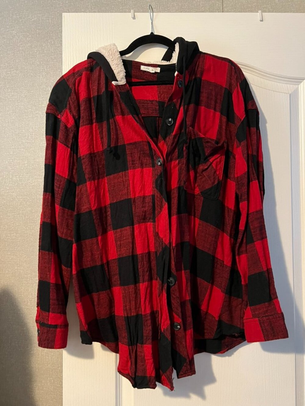 Maurice's Buffalo Plaid Shirt with lined hood
